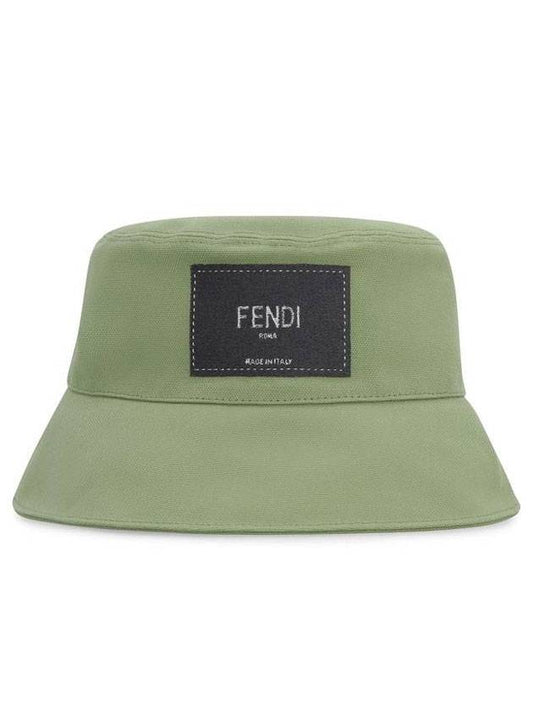 Logo Patch Cotton Bucket Hat Green - FENDI - BALAAN 1