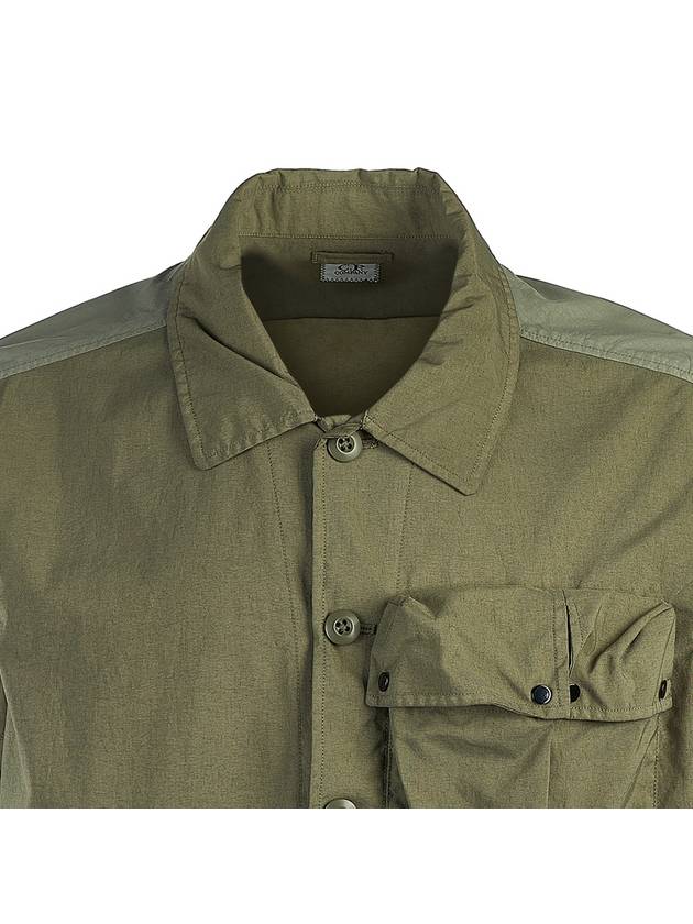 Men's Lens Wappen Tyrone Overfit Long Sleeve Shirt Jacket Khaki - CP COMPANY - BALAAN 5