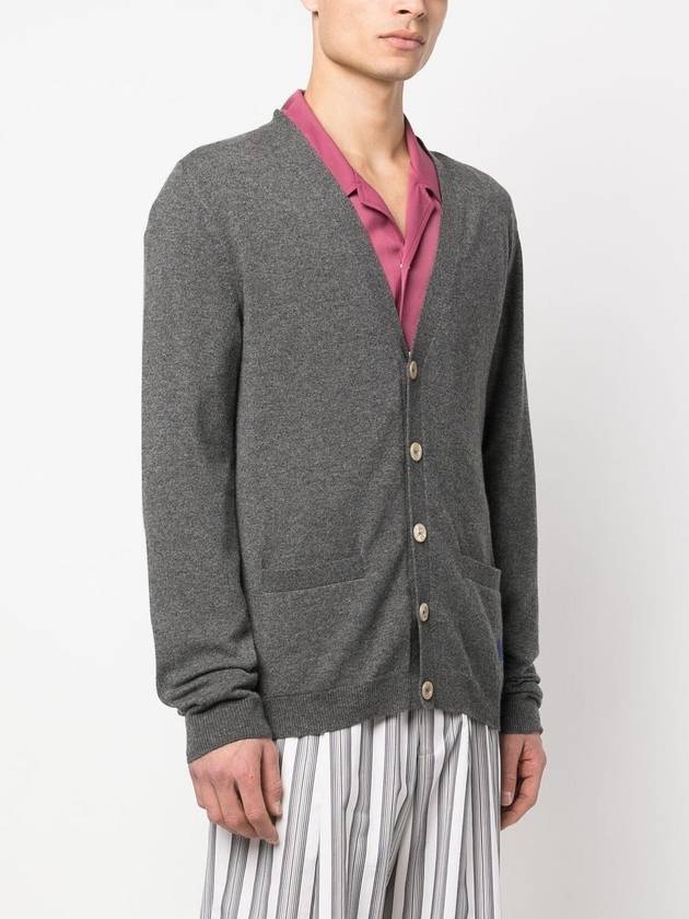 logo cashmere cardigan gray - GUCCI - BALAAN 4