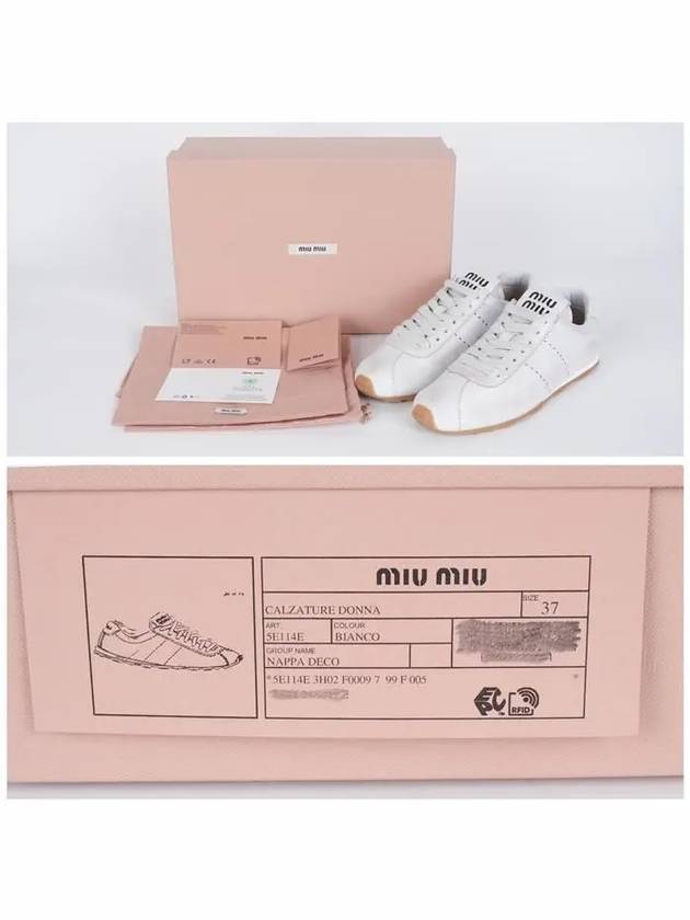 Bleached Nappa Leather Low Top Sneakers White - MIU MIU - BALAAN 7