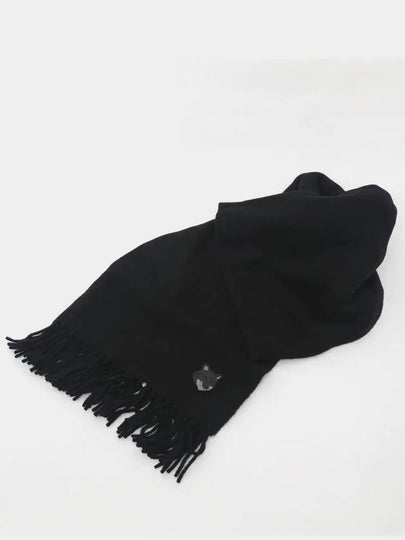 Wool Fox Head Muffler Black - MAISON KITSUNE - BALAAN 2