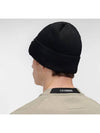 Goggle Detail Ribbed Beanie Black - CP COMPANY - BALAAN 4