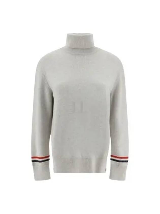 Women's Jersey Stitch Wool Turtleneck Beige - THOM BROWNE - BALAAN 2