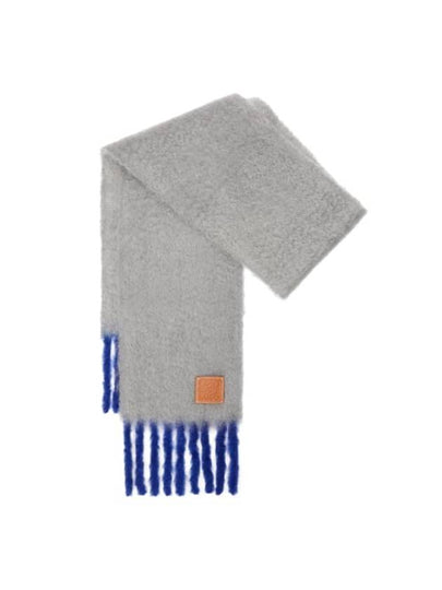 Mohair Wool Scarf Grey Blue - LOEWE - BALAAN 2