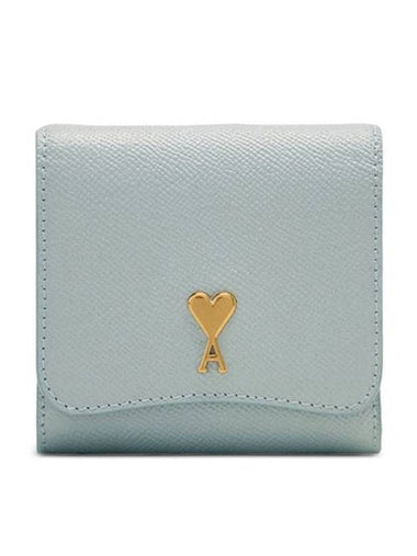 Heart Logo Paris Compact Wallet Blue Unisex - AMI - BALAAN 1