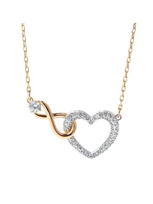 Infinity Heart Necklace Silver Gold - SWAROVSKI - BALAAN 1