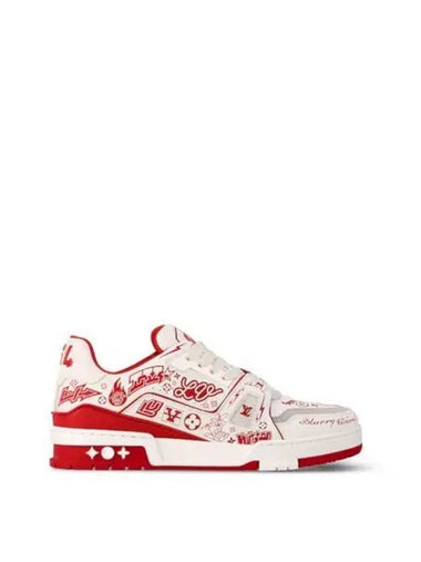 LV Trainer Low Top Sneakers Red - LOUIS VUITTON - BALAAN 1