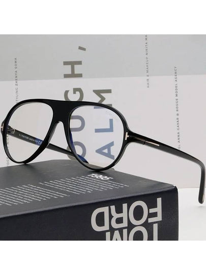 Blue Light Blocking Glasses Frame TF5012B 001 Black Round Boeing Fashion - TOM FORD - BALAAN 2