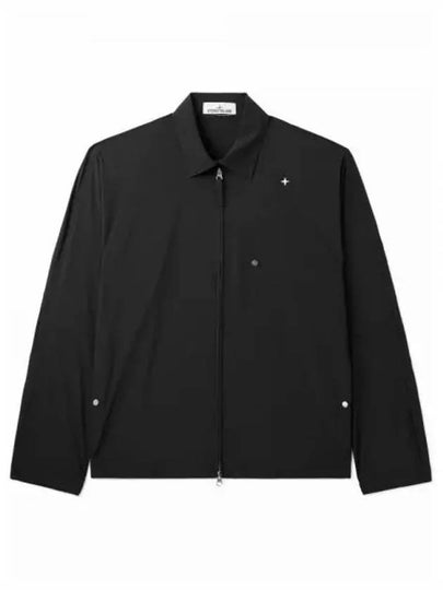 Stellina Embroidered Oversized Shirt Jacket Black - STONE ISLAND - BALAAN 2