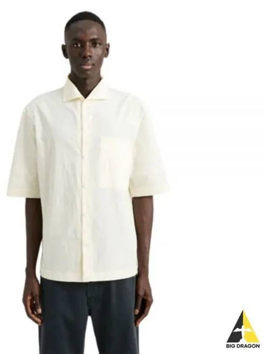 Camp Collar Cotton Short Sleeve Shirt Ecru - LEMAIRE - BALAAN 2