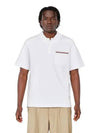 RWB Pocket Interlock Cotton Short Sleeve Polo Shirt White - THOM BROWNE - BALAAN 2