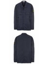 Stretch Cotton Gabardine Over Long Sleeve Shirt Navy - STONE ISLAND - BALAAN 5