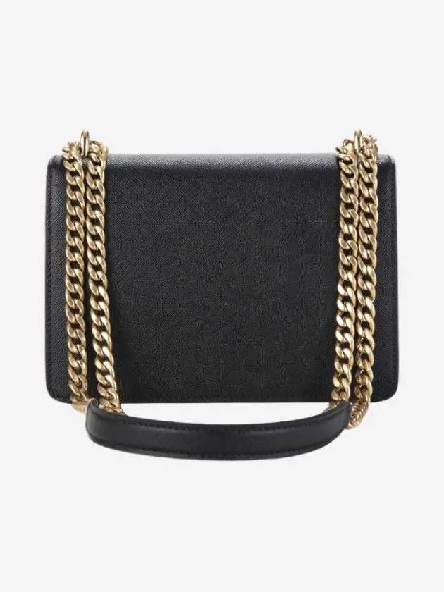 Saffiano Leather Envelope Chain Shoulder Bag Black - PRADA - BALAAN 4