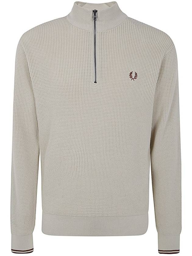 Fred Perry Waffle Stitch Half Zipper Jumper Clothing - FRED PERRY - BALAAN 1