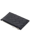 Intrecciato Zipped Card Case Black - BOTTEGA VENETA - BALAAN 5