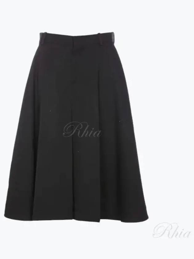 Grain De Poudre Wool A-Line Skirt Black - BOTTEGA VENETA - BALAAN 2