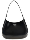 Triangular Logo Cleo Brushed Leather Shoulder Bag Black - PRADA - BALAAN 2