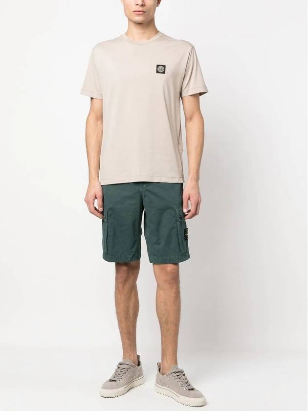 Logo Patch Cotton Short Sleeve T-Shirt Dove Grey - STONE ISLAND - BALAAN 3