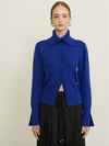 WOOL CASHMERE SAILOR KNIT CARDIGAN BLUE - UNMUTE - BALAAN 1