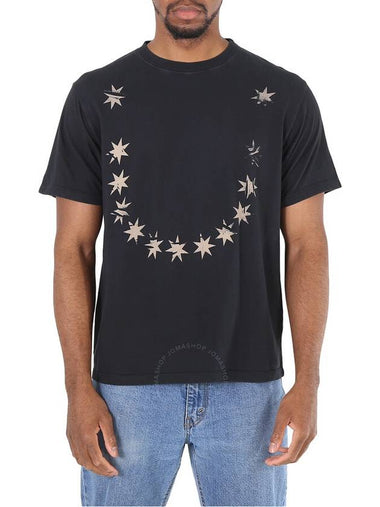 424 Men's Star Print T-Shirt in Black, Size X-Small - 424 - BALAAN 1