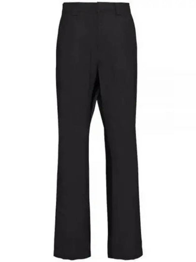 Triangle Logo Wool Straight Pants Black - PRADA - BALAAN 2