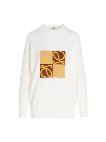 Pullover Anagram Wool Knit Top White - LOEWE - BALAAN 1