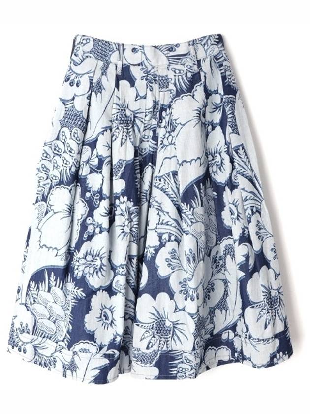 Culottes Flower Print Cotton Pleated Skirt White Navy - VIVIENNE WESTWOOD - BALAAN 3