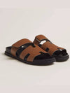 Chypre H Logo Calfskin Sandals Brown - HERMES - BALAAN 2