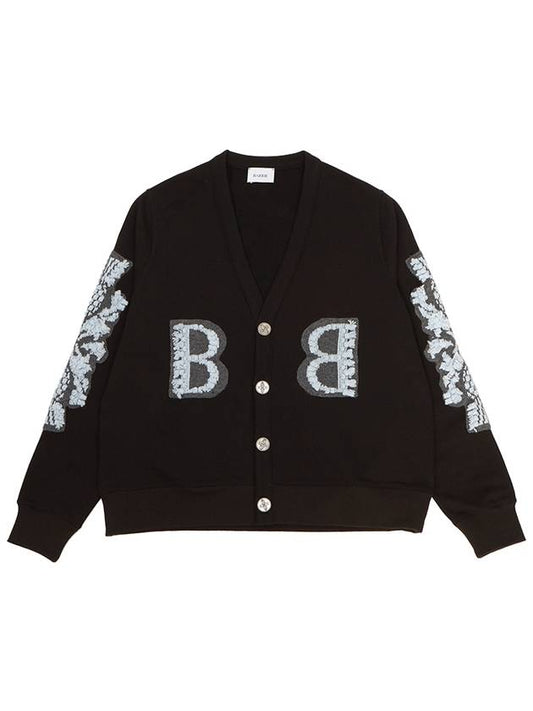 Women's Cashmere B Logo Cardigan Black - BARRIE - BALAAN 2