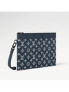 Men's Pochette To Go Monogram Shadow Leather Pouch Bag Ink Blue - LOUIS VUITTON - BALAAN 3