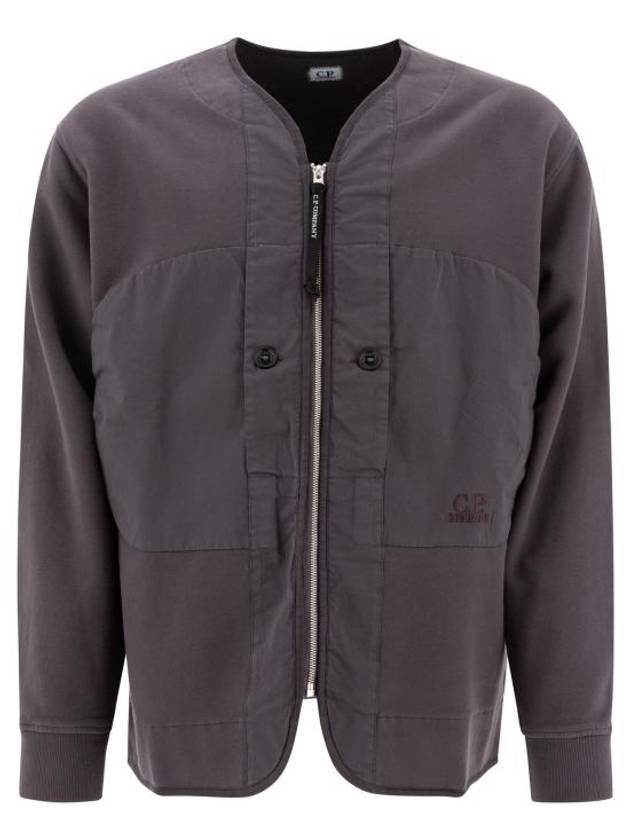 Diagonal Fleece Zip-Up Jacket Boulevard Violet - CP COMPANY - BALAAN 1