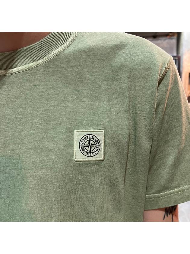 Pisato Effect Logo Patch Short Sleeve T-Shirt Green - STONE ISLAND - BALAAN 7