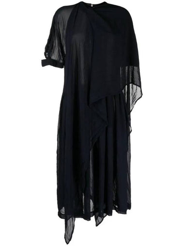 Semi see-through draped midi dress RKO002 - COMME DES GARCONS - BALAAN 1