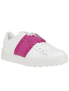 Rockstud Low-Top Sneakers White Pink - VALENTINO - BALAAN 4