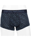 All Over Logo Elastic Band Cotton Trunk Briefs Navy - EMPORIO ARMANI - BALAAN 3