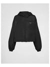 Re-Nylon Crop Hooded Jacket Black - PRADA - BALAAN 2