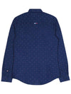 Dobby Spot Slim Fit Long Sleeve Shirt Navy - TOMMY HILFIGER - BALAAN 3