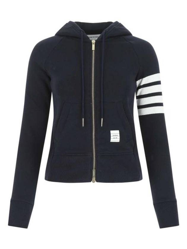 Engineered 4-Bar Stripe Loopback Jersey Knit Zip Up Hoodie Navy - THOM BROWNE - BALAAN 2