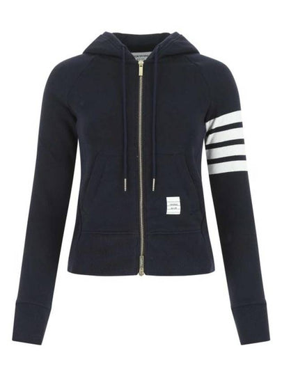 Engineered 4-Bar Stripe Loopback Jersey Knit Zip Up Hoodie Navy - THOM BROWNE - BALAAN 2