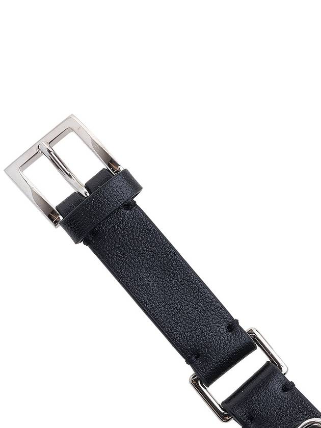 V Logo Leather Bracelet Black - VALENTINO - BALAAN 9