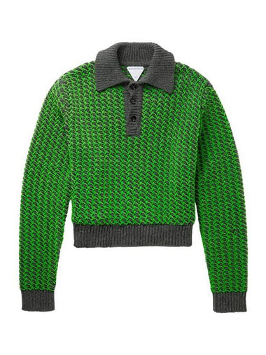 Textured Knit Top Green - BOTTEGA VENETA - BALAAN 1