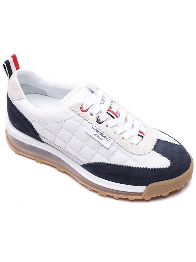 Tech Runner Quilted Low Top Sneakers White Navy - THOM BROWNE - BALAAN 4