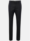 Cigarette Fit Wool Straight Pants Black - AMI - BALAAN 2