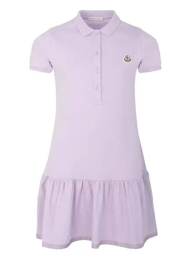 Kids Polo Shirt Dress One Piece Lilac 8I00011 8496F 61A 4A 6A - MONCLER - BALAAN 1