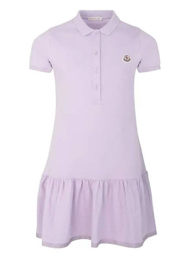 Kids Polo Shirt Dress One Piece Lilac 8I00011 8496F 61A 4A 6A - MONCLER - BALAAN 1