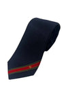 Interlocking G Stripe Silk Tie Navy - GUCCI - BALAAN 3