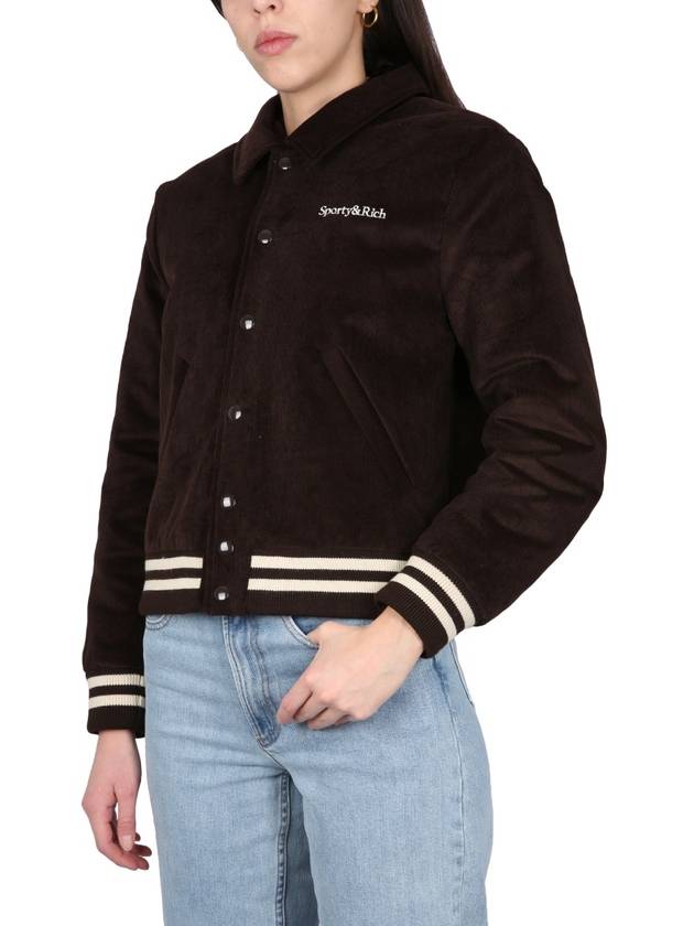 Wellness Corduroy Bomber Jacket Chocolate Cream - SPORTY & RICH - BALAAN 5