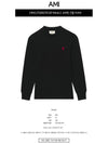 Small Heart Embroidered Logo Long Sleeve T-Shirt Black - AMI - BALAAN 3