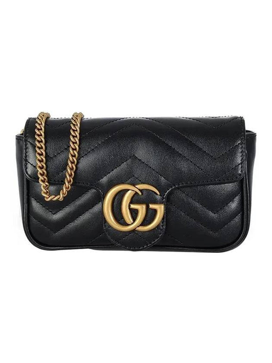 GG Marmont Matelasse Leather Super Mini Bag Black - GUCCI - BALAAN 1