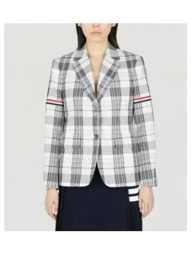 RWB Arm Banding Madras Check Jacket Med Grey - THOM BROWNE - BALAAN 2